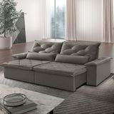 Sofá Melt 02 Módulos De 100cm Br 25cm Meu Sofá Online A231 Linho Cinza Escuro