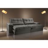 Sofá Liz 02 Módulos De 120cm Br 25cm Meu Sofá Online A231 Linho Cinza Escuro