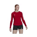 Camisa De Voleibol Adidas Hi Low De Manga Comprida Feminina Vermelha/branca