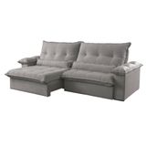Sofá Vega 02 Módulos De 100cm Br 25cm Meu Sofá Online B026 Veludo Prata