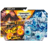 Monster Truck Monster Jam 2024 Fire &amp; Ice Fundido, Pacote Com 2