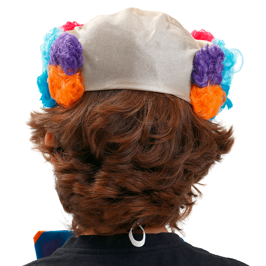 Kit Palhaço Infantil Com Touca Colorida E Gravata