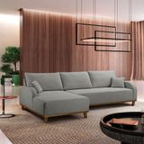 Sofá Albano Linho 250cm Chaise Lado Esquerdo Meu Sofá Online A230 Linho Cinza