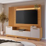 Estante Para Tv Até 65 Polegadas 190cmx200cmx41cm Com Led Apego Candian Cinamomo/off White