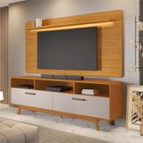 Rack Com Painel Para Tv Até 70 Polegadas Com Led 200cm Cristal Candian Cinamomo/off White
