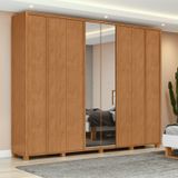 Guarda-roupa 8 Portas 6 Gavetas 100% Mdf Com Espelho E Pés Ergon