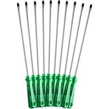 Kit 10 Chaves De Fenda 5x250mm Tramontina Com Ponta Chata Magnetizada Imantada Em Aço Vanádio