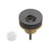 Válvula Para Lavatório 7/8" Universal Com Tampa Plástica Grafite Matte