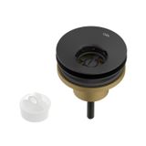 Válvula Para Lavatório 7/8" Universal Com Tampa Plástica Preto Matte