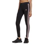 Leggings Adidas Essentials De 3 Listras Para Mulheres Pretas/rosa Transparente