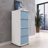 Gaveteiro Arquivo Em Aço 4 Gavetas 136,2x47x57cm Branco/azul Dali