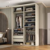 Closet Solteiro 100% Mdf 139,5cm 2 Gavetas Moutier Panna