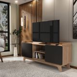 Rack Para Sala De Estar John 150cm Marrom/preto