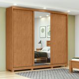 Guarda-roupa 3 Portas 4 Gavetas 100% Mdf 1 Porta Glass Com Pés Forma