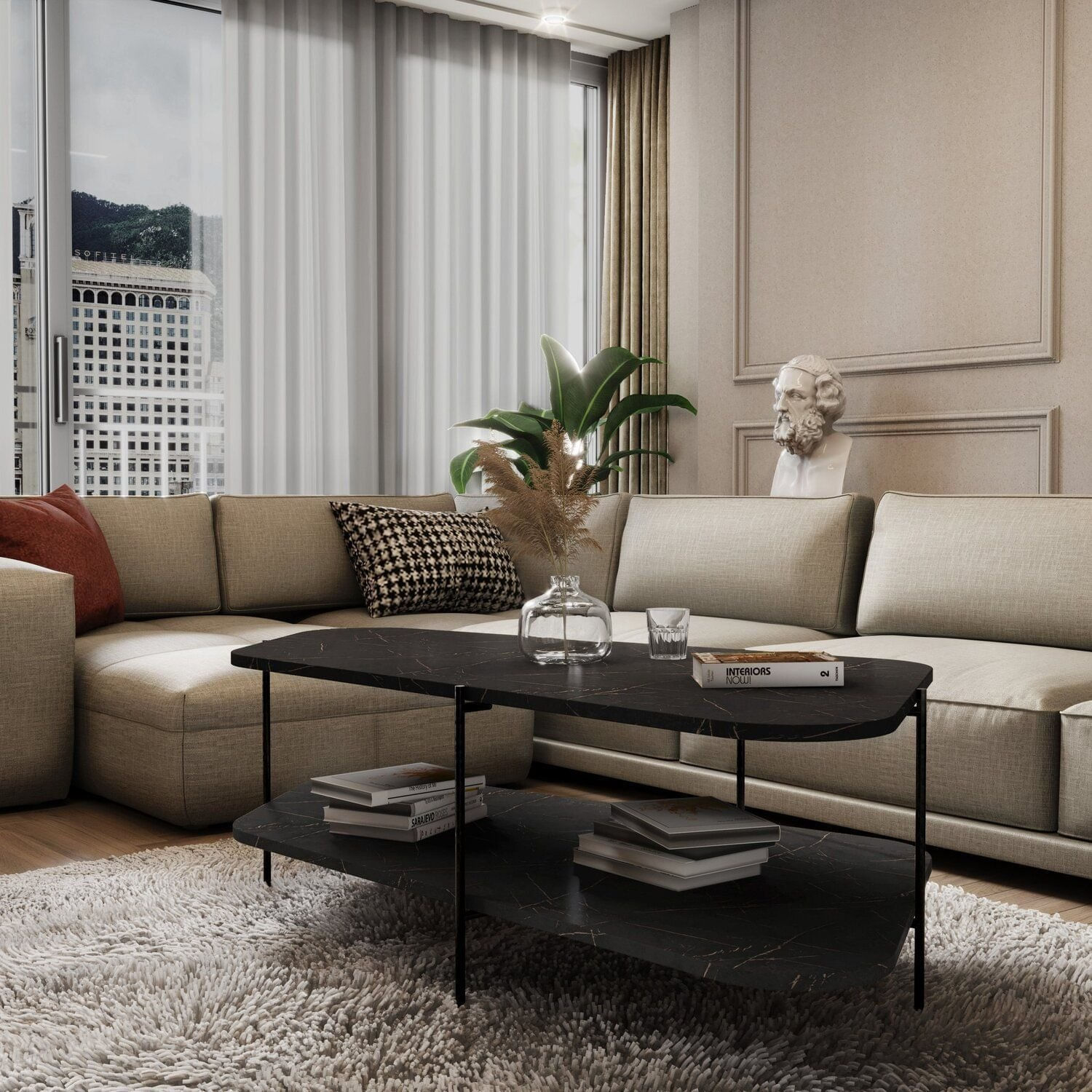 Mesa De Centro Oval 100% Mdf 11 X 58x 35 Reali