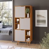 Estante Para Livros Multiuso 63x158x38,5cm Aliança Candian Cinamomo/off White