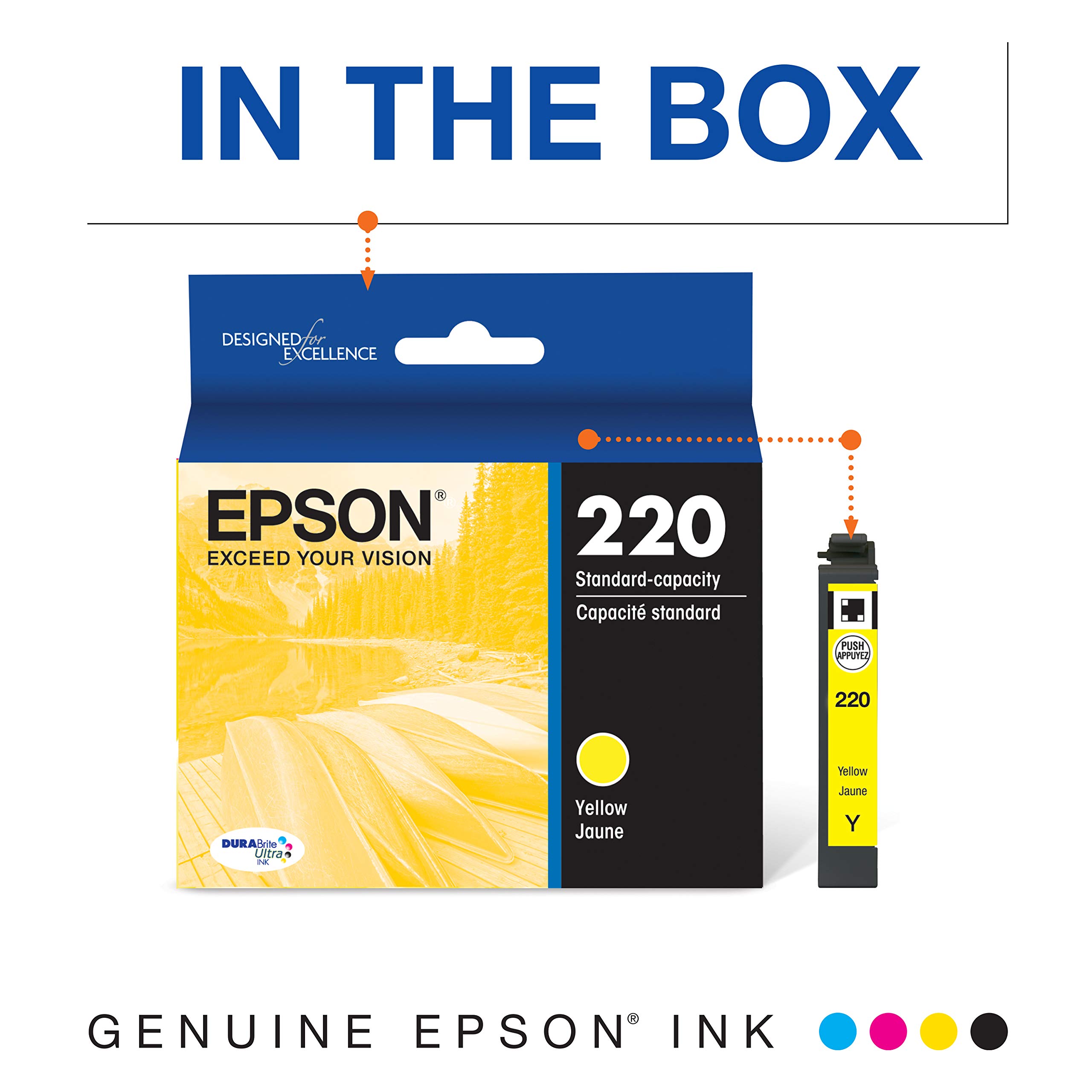 Cartucho De Tinta Epson 220 Durabrite Ultra Yellow T220420-s X2