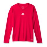 Camiseta Adidas Team Base Unissex Infantil Vermelha Tamanho L