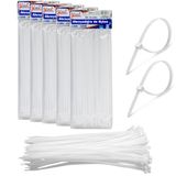 500 Enforca Gato Fita Lacre De Nylon 4,8x300mm Cinta Plástica Hellerman 30cm Branco