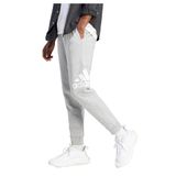 Calças Adidas Essentials, Lã, Punho Cônico, Logotipo Grande, Masculinas, Cinza