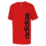 Camiseta Adidas Boys De Manga Curta De Algodão Com Logotipo Vermelho