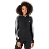 Moletom Feminino Adidas Essentials Com Zíper Completo Preto/branco Xs