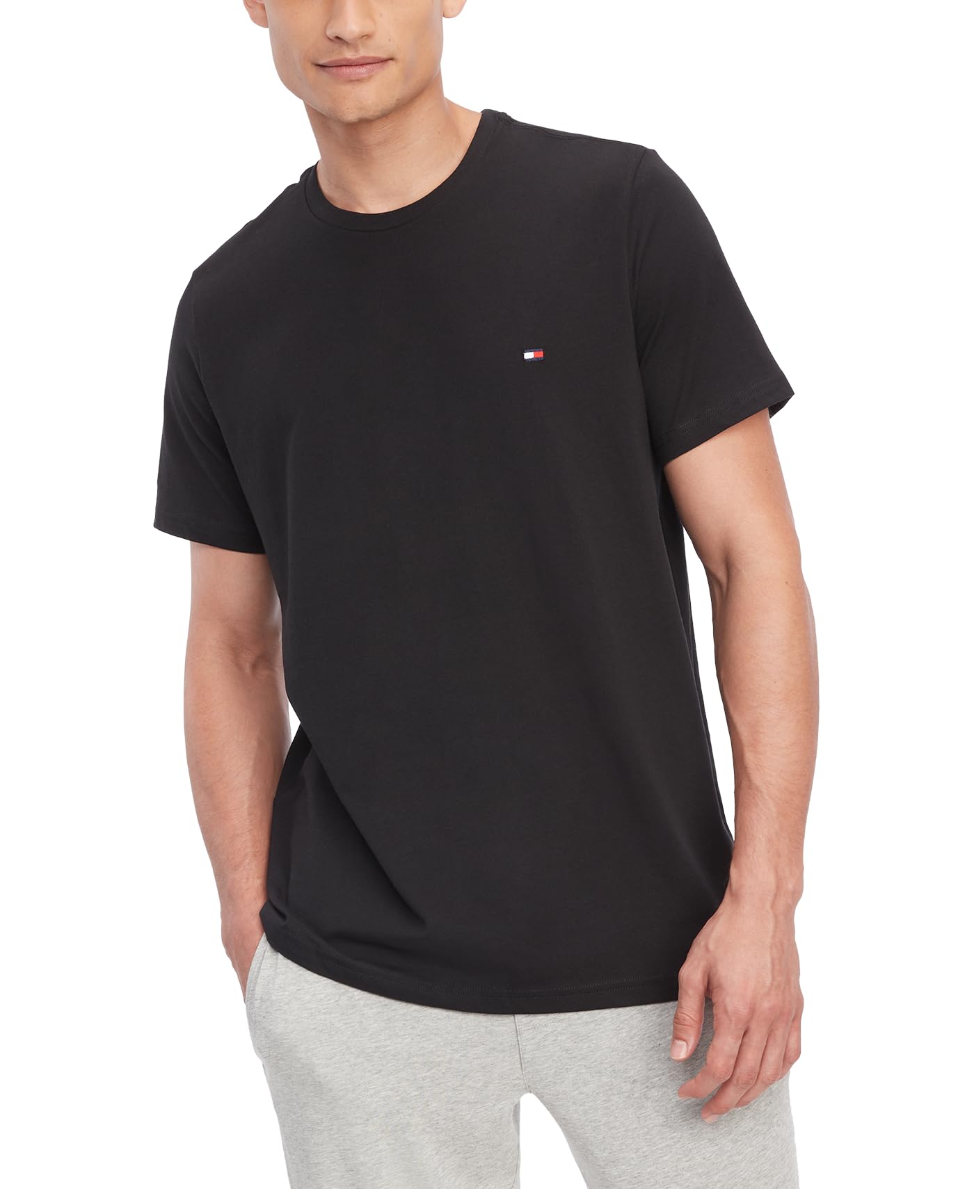 Camiseta Tommy Hilfiger Core Flag De Gola Redonda Para Homens