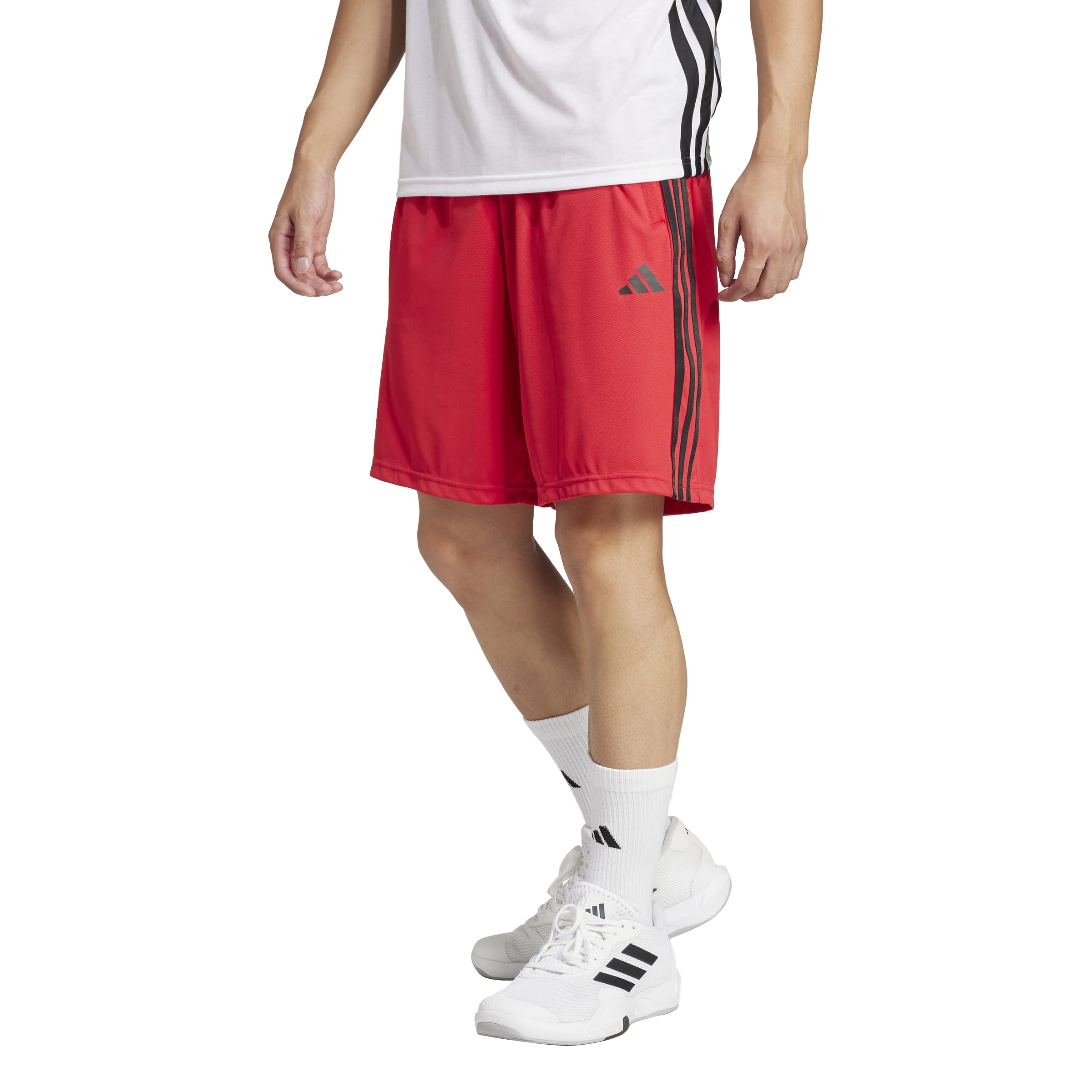Shorts Masculinos Adidas Train Essentials Piqué 3-stripes Ruby