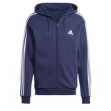Moletom Masculino Adidas Essentials De Lã Com 3 Listras E Zíper Completo