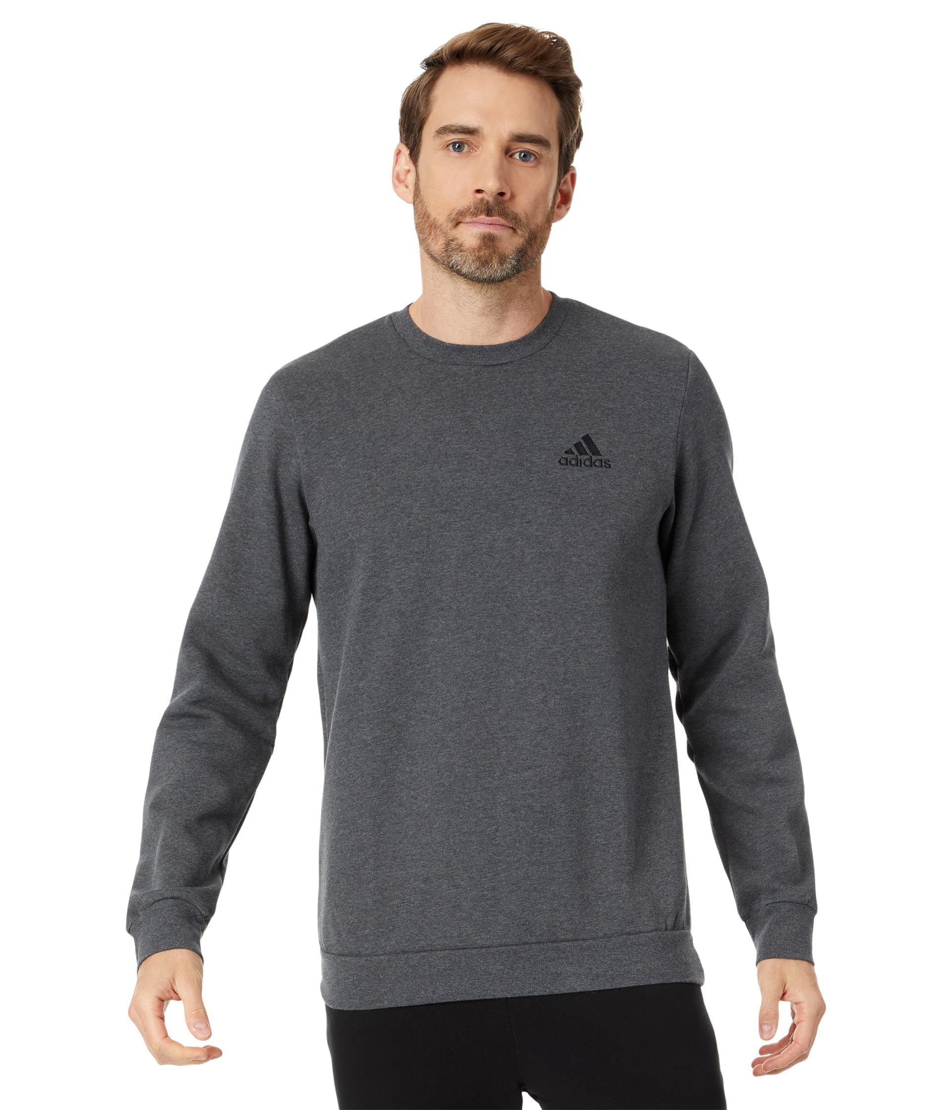 Moletom Adidas Essentials Fleece Para Homens Cinza Escuro S