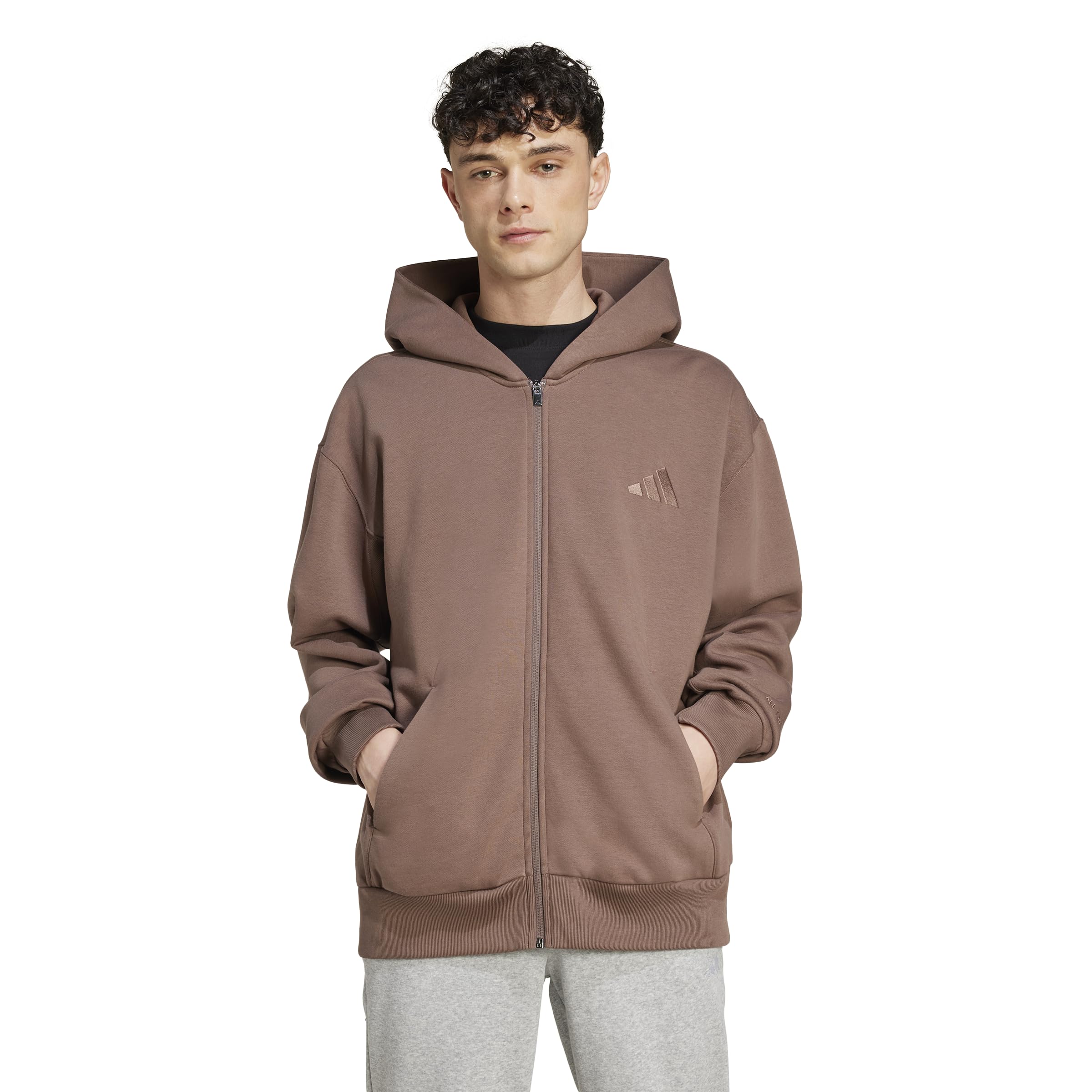 Moletom Masculino Adidas All Szn Fleece Com Zíper Completo Earth Strata