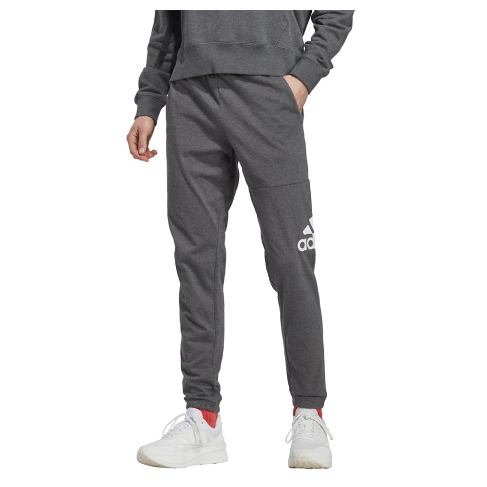 Calças Masculinas Adidas Tall Size Essentials Single Jersey Cinza Escuro