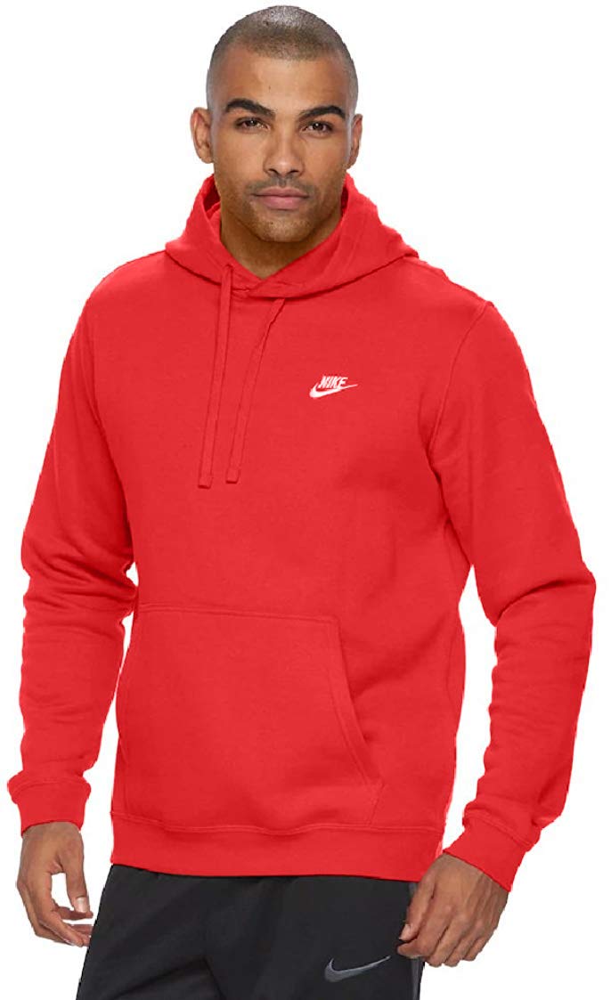 Pulôver Masculino Com Capuz Nike Sportswear Club, Vermelho Universitário