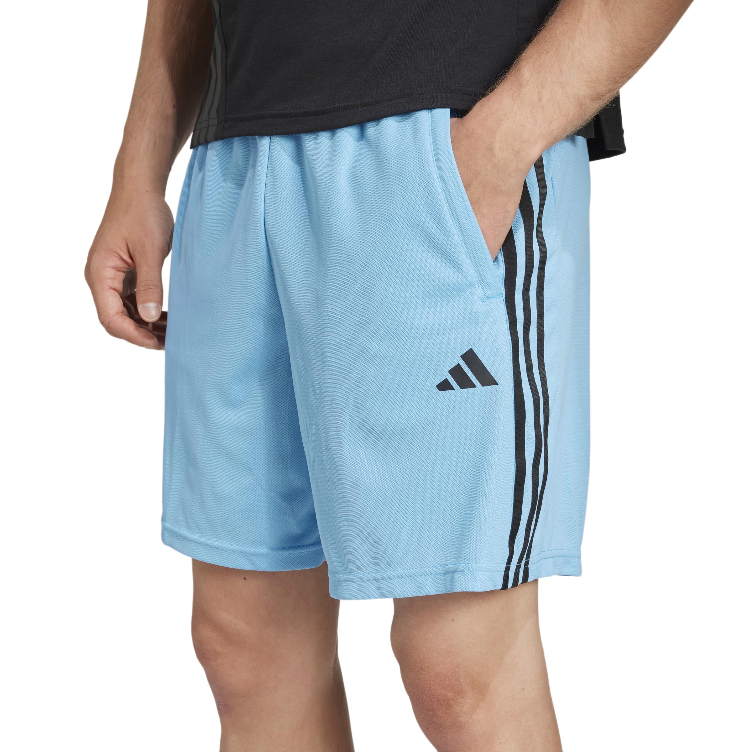 Shorts Adidas Train Essentials Piqué De 3 Listras Masculinos Altos