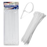 100 Enforca Gato Fita Lacre De Nylon 3.6x200mm Cinta Plástica Hellerman 20cm Branco