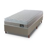 Cama Box Solteiro Hellen Espuma Premium D33 Pillow Top Branco