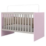 Berço Americano Mini Cama Para Quarto Bebê Giovana J&amp;a Móveis Branco/ros