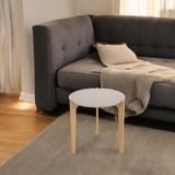 Mesa Lateral Florida 0,60 Off White Perolizado Freijó Lukaliam