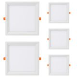 5 Painéis Led Quadrado Embutir Recuado 12w Bivolt 6500k