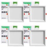4 Painel De Led Quadrado Embutir Recuado 6w Bivolt 3000k