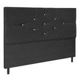 Cabeceira T Cross Preto Estofada Para Cama Box Casal Queen Size 164cm Quarto Luxo
