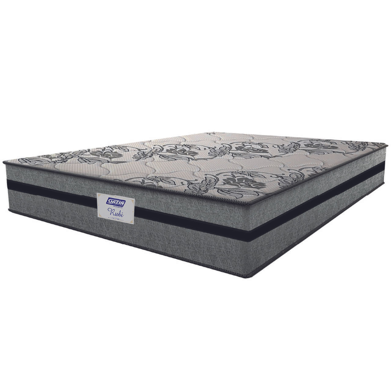 Colchão Casal Queen Gazin Com Molas Ensacadas Rubi 158x198x32cm Cinza/preto - Suporta Até 120 Kg
