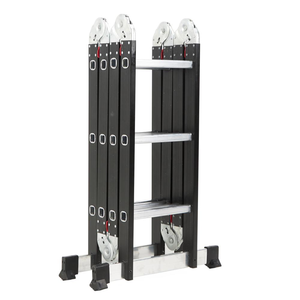 Escada De Alumínio Multifuncional 12 Degraus Black Edition