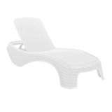 Espreguiçadeira Dubai Premium Fibra Reclinável Praia Piscina - Branco