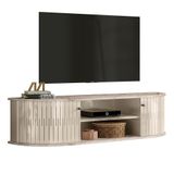 Rack Bancada Suspenso Modena Calacata/off White Para Tv Até 60 - Madetec