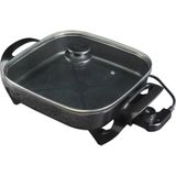 Panela Elétrica Quadrada 1500w 30cm Mangiare Preta Apeq01i-02 Agratto 220v