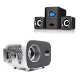 Kit Multimídia Completo: Projetor Hy350 Cinza + Caixa De Som Potente – Cinema Em Casa Com Qualidade Hd!