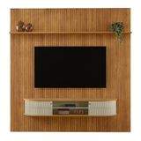 Rack Bancada Com Painel New Bugatti Cumaru/opala Para Tv Até 75 - Madetec