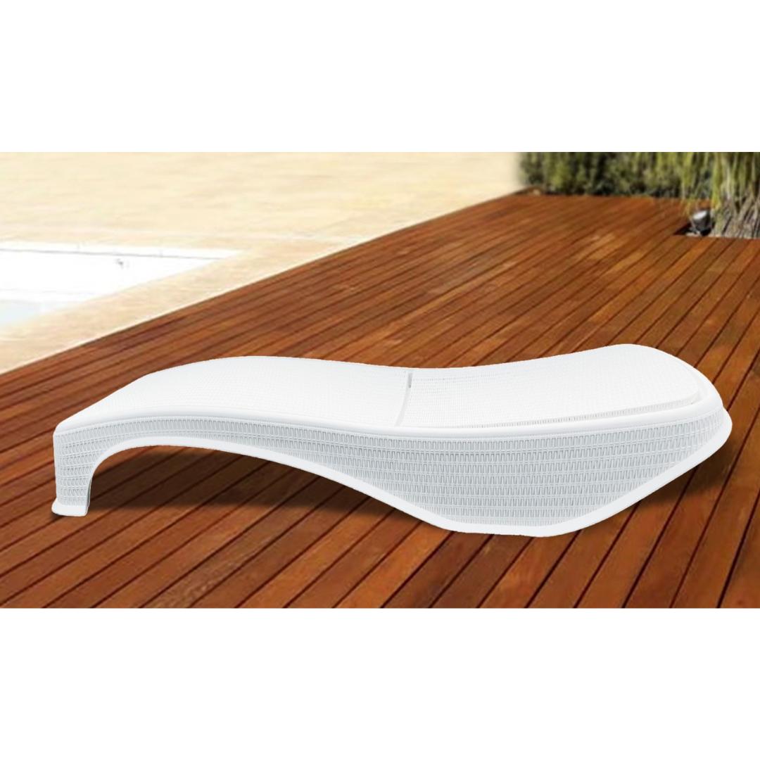 Kit 2 Espreguiçadeiras Dubai Premium Fibra Reclinável Praia Piscina - Branco