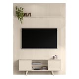 Rack Bancada Com Painel New Panorama Calacata/off White Para Tv Até 75 - Madetec